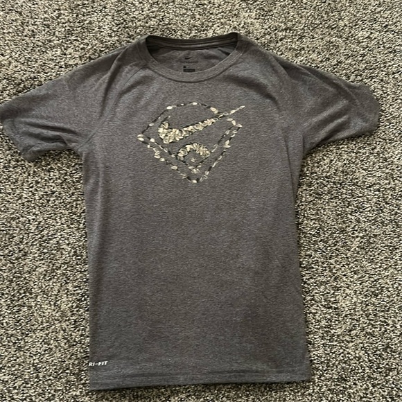 Nike Other - Nike Youth Medium T-Shirt Black Logo Athletic Tee Dark Grey